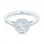 18k White Gold Custom Diamond Halo Engagement Ring - Flat View -  102692 - Thumbnail
