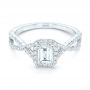  Platinum Custom Diamond Halo Engagement Ring - Flat View -  102751 - Thumbnail