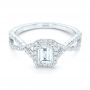 14k White Gold 14k White Gold Custom Diamond Halo Engagement Ring - Flat View -  102751 - Thumbnail