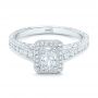 18k White Gold 18k White Gold Custom Diamond Halo Engagement Ring - Flat View -  102813 - Thumbnail