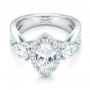  Platinum Custom Diamond Halo Engagement Ring - Flat View -  102873 - Thumbnail