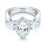 14k White Gold 14k White Gold Custom Diamond Halo Engagement Ring - Flat View -  102873 - Thumbnail