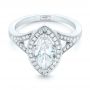 18k White Gold Custom Diamond Halo Engagement Ring - Flat View -  102910 - Thumbnail