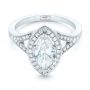 18k White Gold Custom Diamond Halo Engagement Ring - Flat View -  102910 - Thumbnail