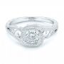  Platinum Platinum Custom Diamond Halo Engagement Ring - Flat View -  102936 - Thumbnail