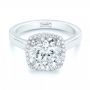 18k White Gold 18k White Gold Custom Diamond Halo Engagement Ring - Flat View -  103005 - Thumbnail