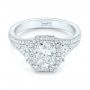  Platinum Custom Diamond Halo Engagement Ring - Flat View -  103157 - Thumbnail