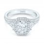 14k White Gold 14k White Gold Custom Diamond Halo Engagement Ring - Flat View -  103157 - Thumbnail