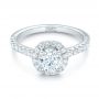  Platinum Custom Diamond Halo Engagement Ring - Flat View -  103268 - Thumbnail