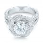 18k White Gold Custom Diamond Halo Engagement Ring - Flat View -  103325 - Thumbnail