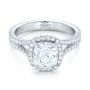  Platinum Custom Diamond Halo Engagement Ring - Flat View -  103353 - Thumbnail