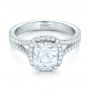 14k White Gold 14k White Gold Custom Diamond Halo Engagement Ring - Flat View -  103353 - Thumbnail