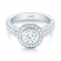  Platinum Custom Diamond Halo Engagement Ring - Flat View -  103394 - Thumbnail