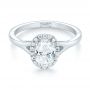 14k White Gold Custom Diamond Halo Engagement Ring - Flat View -  103413 - Thumbnail