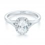 14k White Gold Custom Diamond Halo Engagement Ring - Flat View -  103413 - Thumbnail