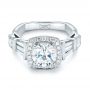  Platinum Custom Diamond Halo Engagement Ring - Flat View -  103436 - Thumbnail