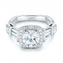 14k White Gold 14k White Gold Custom Diamond Halo Engagement Ring - Flat View -  103436 - Thumbnail