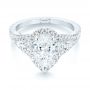 18k White Gold 18k White Gold Custom Diamond Halo Engagement Ring - Flat View -  103632 - Thumbnail