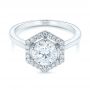 18k White Gold 18k White Gold Custom Diamond Halo Engagement Ring - Flat View -  103992 - Thumbnail