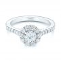 14k White Gold 14k White Gold Custom Diamond Halo Engagement Ring - Flat View -  104064 - Thumbnail