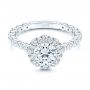 14k White Gold 14k White Gold Custom Diamond Halo Engagement Ring - Flat View -  106108 - Thumbnail