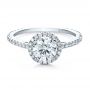  Platinum Custom Diamond Halo Engagement Ring - Flat View -  1123 - Thumbnail
