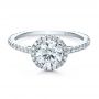  Platinum Custom Diamond Halo Engagement Ring - Flat View -  1123 - Thumbnail