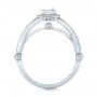 14k White Gold Custom Diamond Halo Engagement Ring - Front View -  100651 - Thumbnail