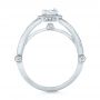 14k White Gold Custom Diamond Halo Engagement Ring - Front View -  100651 - Thumbnail