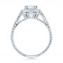  Platinum Custom Diamond Halo Engagement Ring - Front View -  100924 - Thumbnail
