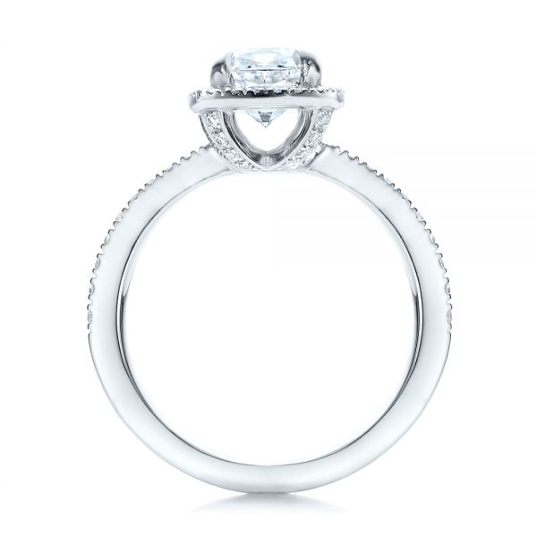 Platinum Custom Diamond Halo Engagement Ring - Front View - 101224
