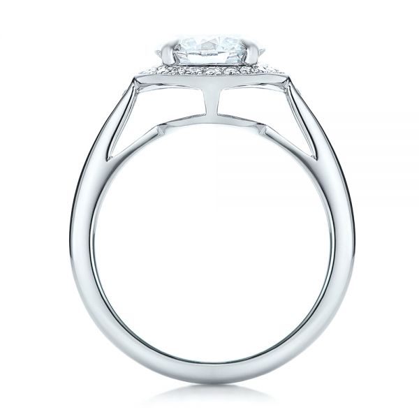 Platinum Custom Diamond Halo Engagement Ring - Front View - 101726