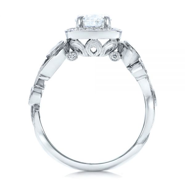  Platinum Platinum Custom Diamond Halo Engagement Ring - Front View -  102021