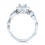 14k White Gold Custom Diamond Halo Engagement Ring - Front View -  102021 - Thumbnail