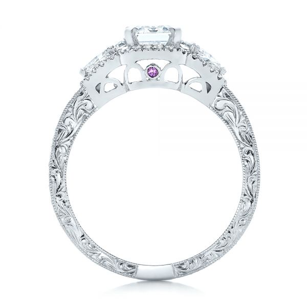 Platinum Custom Diamond Halo Engagement Ring - Front View - 102263
