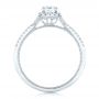 14k White Gold Custom Diamond Halo Engagement Ring - Front View -  102420 - Thumbnail