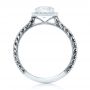 18k White Gold Custom Diamond Halo Engagement Ring - Front View -  102422 - Thumbnail