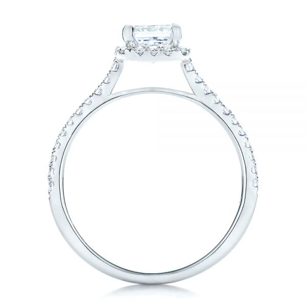  Platinum Custom Diamond Halo Engagement Ring - Front View -  102434