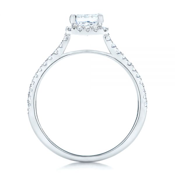 Platinum Custom Diamond Halo Engagement Ring - Front View - 102434