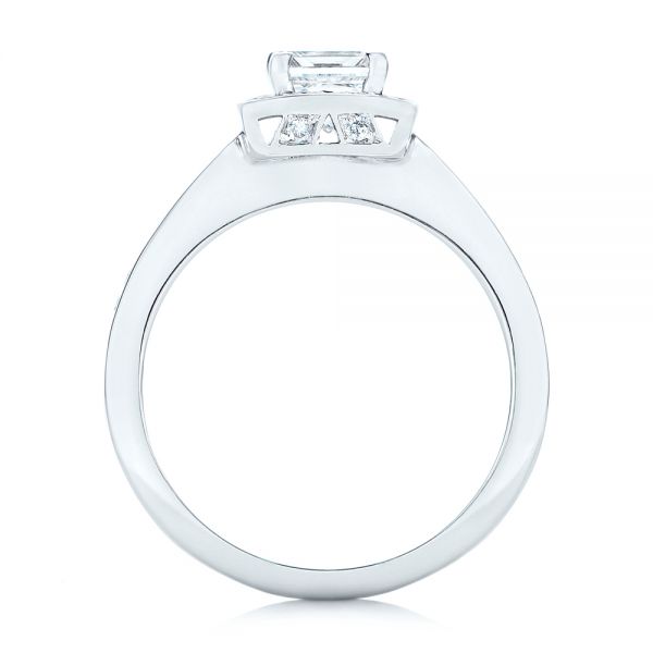  Platinum Platinum Custom Diamond Halo Engagement Ring - Front View -  102437