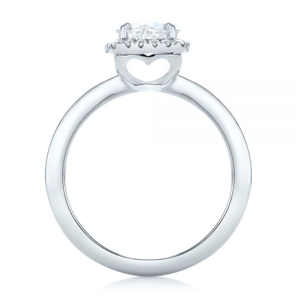 18k White Gold 18k White Gold Custom Diamond Halo Engagement Ring - Front View -  102460