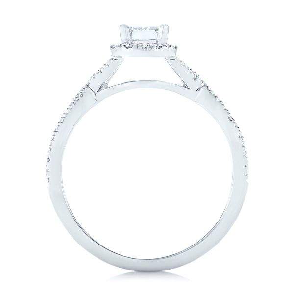 Platinum Custom Diamond Halo Engagement Ring - Front View - 102751