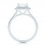 14k White Gold Custom Diamond Halo Engagement Ring - Front View -  102771 - Thumbnail