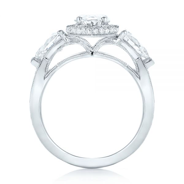 Platinum Custom Diamond Halo Engagement Ring - Front View - 102873