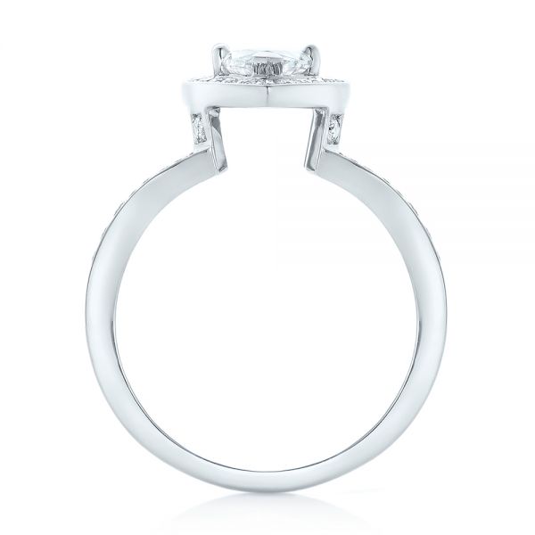  Platinum Platinum Custom Diamond Halo Engagement Ring - Front View -  102910