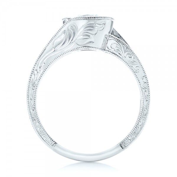  Platinum Platinum Custom Diamond Halo Engagement Ring - Front View -  102936