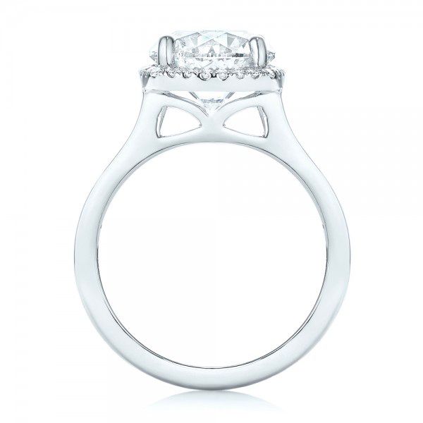 Platinum Custom Diamond Halo Engagement Ring - Front View - 103005