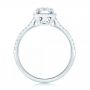 18k White Gold 18k White Gold Custom Diamond Halo Engagement Ring - Front View -  103037 - Thumbnail