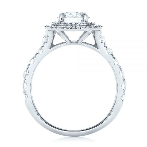  Platinum Custom Diamond Halo Engagement Ring - Front View -  103139