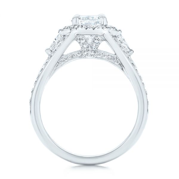  Platinum Custom Diamond Halo Engagement Ring - Front View -  103157